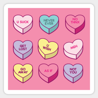 Sassy Anti Valentines Day Conversation Candy Hearts Sticker